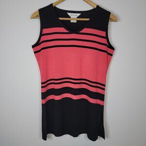 Exclusively Misook Womens Colorblock Stretch Knit Tank Top Sz S Office Business